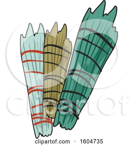 Clipart of Native American Shaman Smudge Sticks - Royalty Free Vector Illustration by BNP Design Studio
