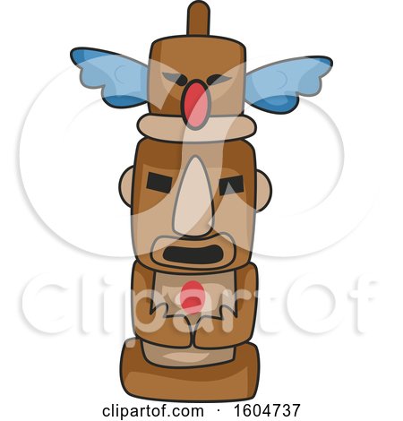 Clipart of a Native American Totem Pole - Royalty Free Vector Illustration by BNP Design Studio