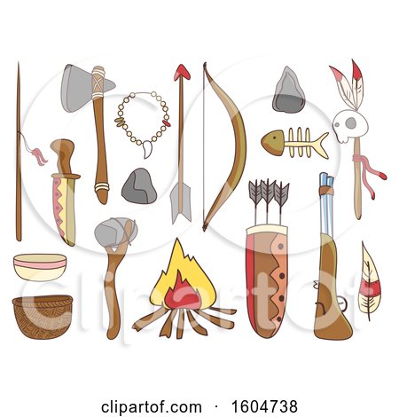 Clipart of Native American Accessories - Royalty Free Vector Illustration by BNP Design Studio