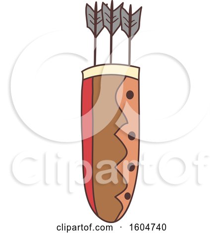 Clipart of a Native American Indian Archery Bag - Royalty Free Vector Illustration by BNP Design Studio