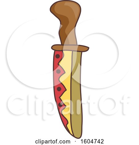 Clipart of a Native American Indian Knife - Royalty Free Vector Illustration by BNP Design Studio