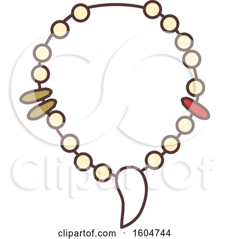 Clipart of a Native American Indian Claw Necklace - Royalty Free Vector Illustration by BNP Design Studio