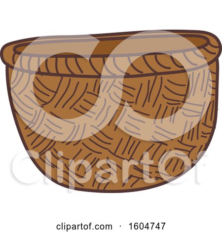 Clipart of a Native American Indian Basket - Royalty Free Vector Illustration by BNP Design Studio