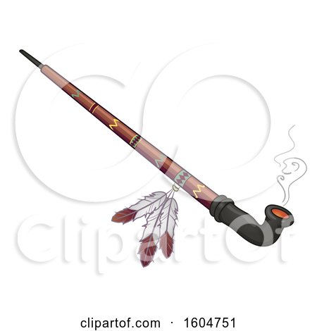 Clipart of a Native American Ceremonial Pipe - Royalty Free Vector Illustration by BNP Design Studio
