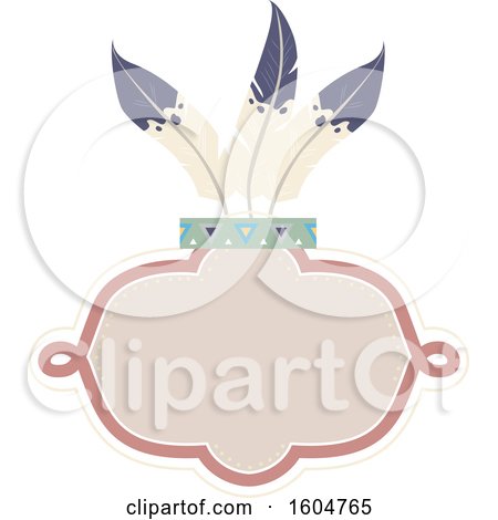 Clipart of a Frame with Feathers - Royalty Free Vector Illustration by BNP Design Studio