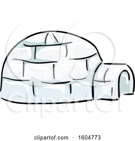 Clipart of a Native American Igloo Dwelling - Royalty Free Vector Illustration by BNP Design Studio