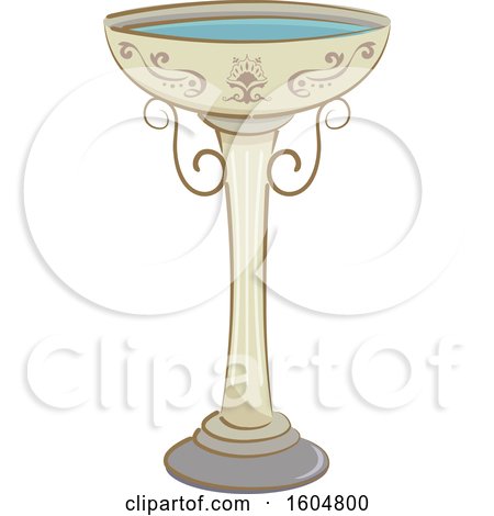 Clipart of a Bird Bath - Royalty Free Vector Illustration by BNP Design Studio