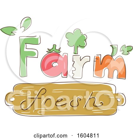 Clipart of a Farm Fresh Design with Veggies - Royalty Free Vector Illustration by BNP Design Studio