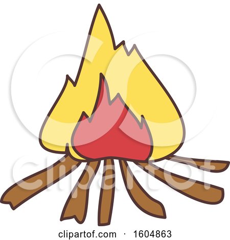 Clipart of a Camp Fire - Royalty Free Vector Illustration by BNP Design Studio