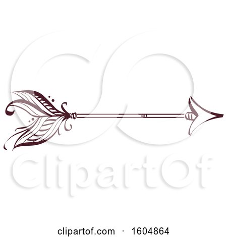 Clipart of a Boho Arrow Design Pointing to the Right - Royalty Free Vector Illustration by BNP Design Studio