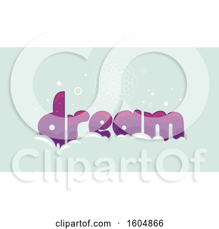Clipart of the Word Dream on Clouds - Royalty Free Vector Illustration by BNP Design Studio
