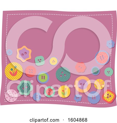 Clipart of Colorful Buttons on a Patch - Royalty Free Vector Illustration by BNP Design Studio