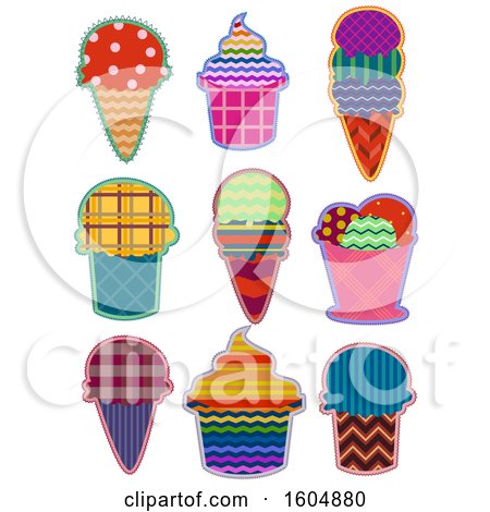 Clipart of Ice Cream Patches - Royalty Free Vector Illustration by BNP Design Studio