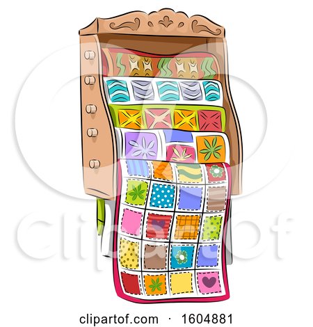 Clipart of a Full Quilt Rack - Royalty Free Vector Illustration by BNP Design Studio