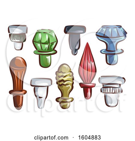 Clipart of Glass Stoppers - Royalty Free Vector Illustration by BNP Design Studio
