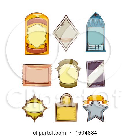Clipart of Bottle Label Designs - Royalty Free Vector Illustration by BNP Design Studio