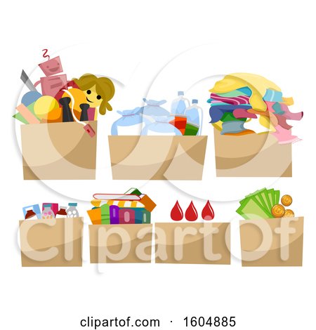 Clipart of Donation Boxes - Royalty Free Vector Illustration by BNP Design Studio