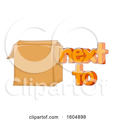 Clipart of a Box and a Next to Preposition - Royalty Free Vector Illustration by BNP Design Studio