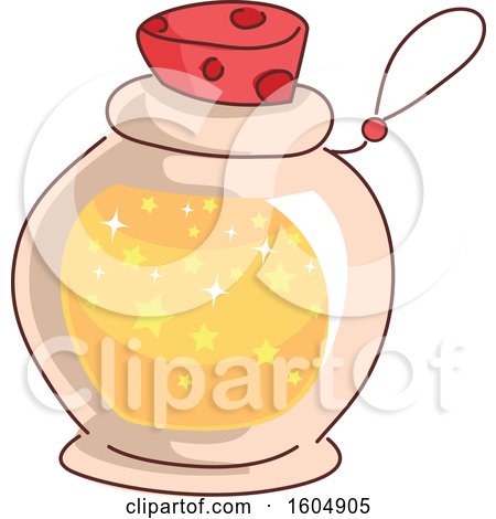 Clipart of a Bottled Potion - Royalty Free Vector Illustration by BNP Design Studio