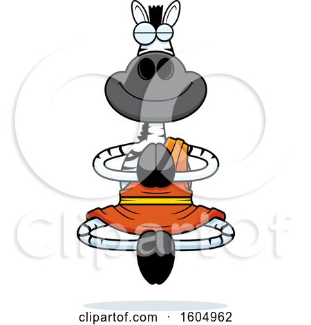 Clipart of a Cartoon Meditating Zen Zebra - Royalty Free Vector Illustration by Cory Thoman