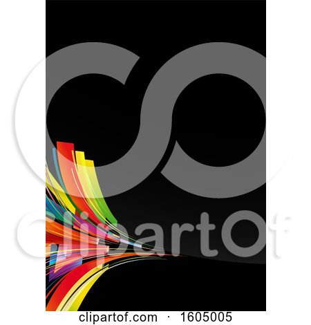 Clipart of a Colorful Abstract Design on Black - Royalty Free Vector Illustration by dero