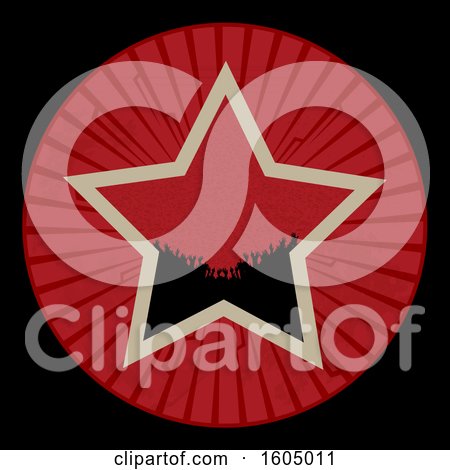 Clipart of a Silhouetted Crowd Holding Their Arms up in a Star - Royalty Free Vector Illustration by elaineitalia