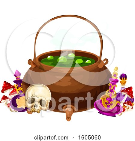 Clipart of a Halloween Cauldron - Royalty Free Vector Illustration by Vector Tradition SM