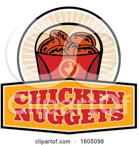Clipart of a Container of Chicken Nuggets - Royalty Free Vector Illustration by Vector Tradition SM