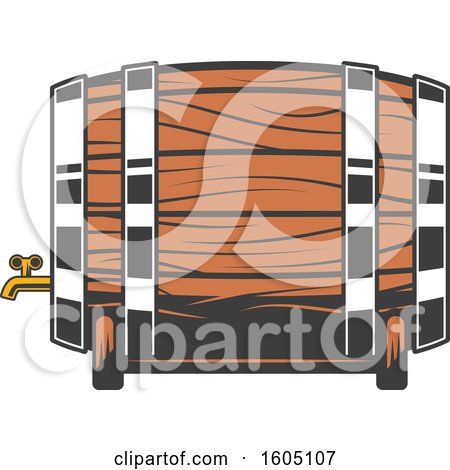 Clipart of a Wooden Beer Barrel - Royalty Free Vector Illustration by Vector Tradition SM