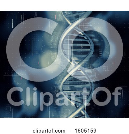 Clipart of a 3d Dna Strand Medical Background with Computer Graphics - Royalty Free Illustration by KJ Pargeter