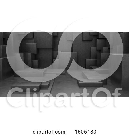 Clipart of a 3D Geometric Abstract Cuboid Background - Royalty Free Illustration by KJ Pargeter