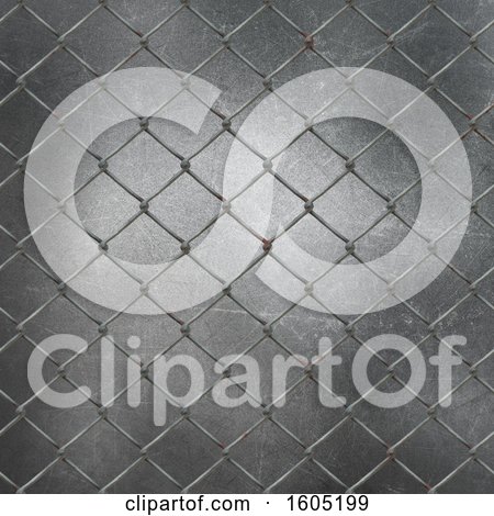 Clipart of a 3d Chainlink Fence and Metal Background - Royalty Free Illustration by KJ Pargeter