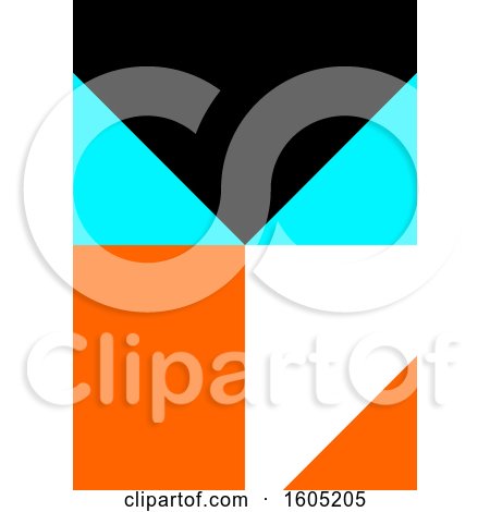 Clipart of a Black Blue Orange and White Geometric Background - Royalty Free Vector Illustration by KJ Pargeter
