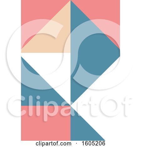 Clipart of a Pink Blue Beige and White Geometric Background - Royalty Free Vector Illustration by KJ Pargeter