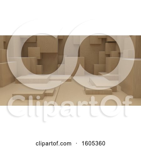 Clipart of a 3D Geometric Abstract Cuboid Background - Royalty Free Illustration by KJ Pargeter