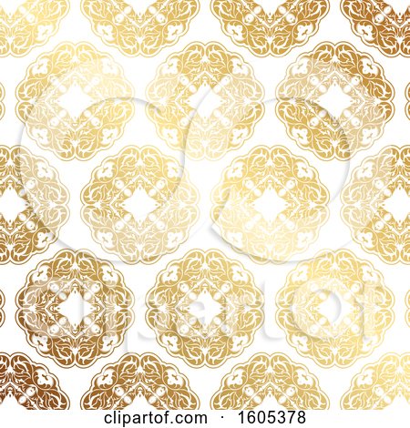 Clipart of a Golden Ornate Pattern - Royalty Free Vector Illustration by KJ Pargeter