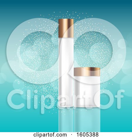 Clipart of 3d Perfume and Cream Containers - Royalty Free Vector Illustration by KJ Pargeter