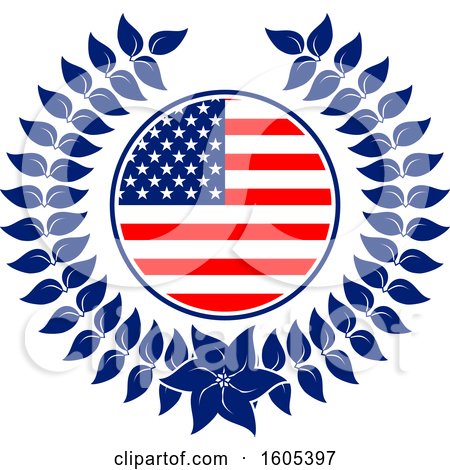 Clipart of a Patriotic American Wreath - Royalty Free Vector Illustration by Vector Tradition SM