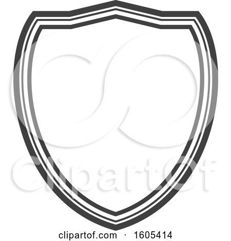 Clipart of a Grayscale Shield - Royalty Free Vector Illustration by Vector Tradition SM