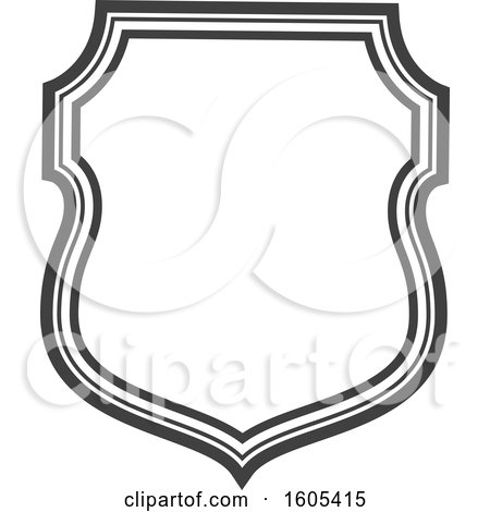 Clipart of a Grayscale Shield - Royalty Free Vector Illustration by Vector Tradition SM