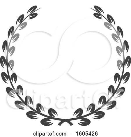 Clipart of a Grayscale Wreath - Royalty Free Vector Illustration by Vector Tradition SM
