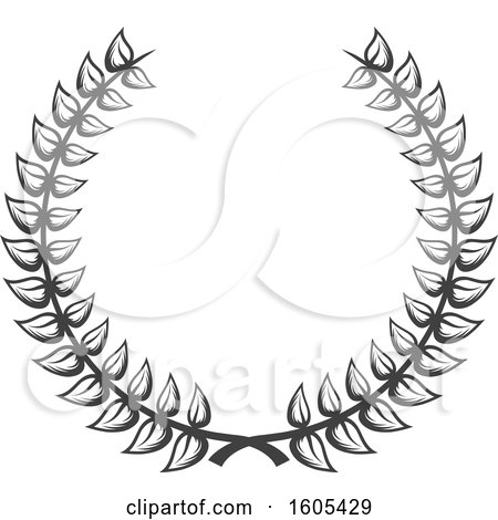 Clipart of a Grayscale Wreath - Royalty Free Vector Illustration by Vector Tradition SM