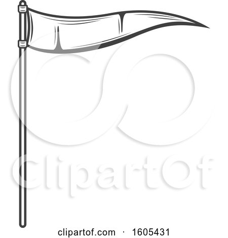 Clipart of a Grayscale Pennant Flag - Royalty Free Vector Illustration by Vector Tradition SM