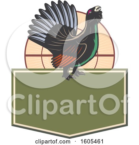 Clipart of a Bird over a Blank Shield - Royalty Free Vector Illustration by Vector Tradition SM