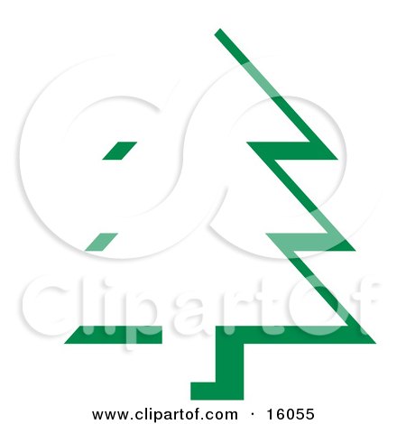 Outline Of An Evergreen Tree In A Forest Clipart Illustration by Andy Nortnik