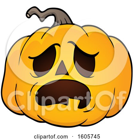 Clipart of a Carved Halloween Jackolantern Pumpkin - Royalty Free Vector Illustration by visekart