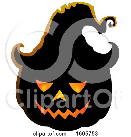 Clipart of a Carved Illuminated Halloween Jackolantern Pumpkin - Royalty Free Vector Illustration by visekart