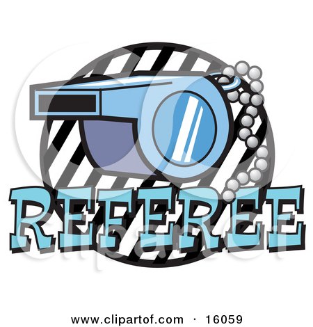 Blue Referee Whistle On A Chain Clipart Picture by Andy Nortnik