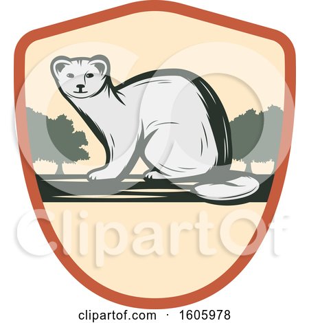 Clipart of a Weasel Design in a Shield - Royalty Free Vector Illustration by Vector Tradition SM