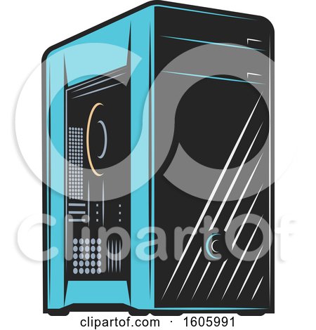 Clipart of a Computer Tower - Royalty Free Vector Illustration by Vector Tradition SM